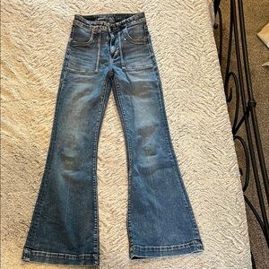 American Eagle Outfitters Flare & Wide Leg Jeans in Classic Blue Denim